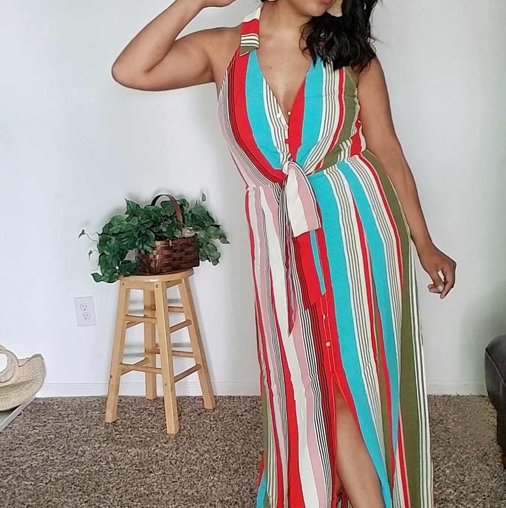 FANCY SEEING YOU HERE STRIPE MAXI DRESS - Picture 8 of 13